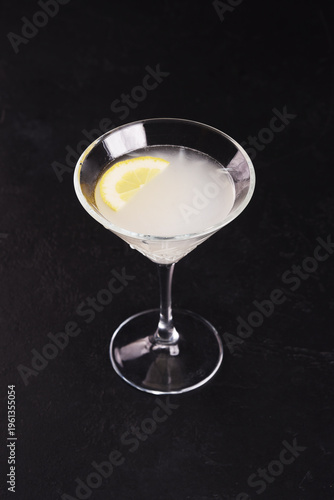 Alcoholic cocktail on a black background