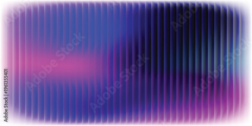Corrugated, fluted glass vector texture. Ribbed plastic gradient background