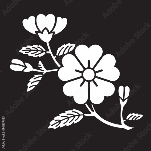 日本の伝統的な家紋「桜紋」のイラストベクターデータ