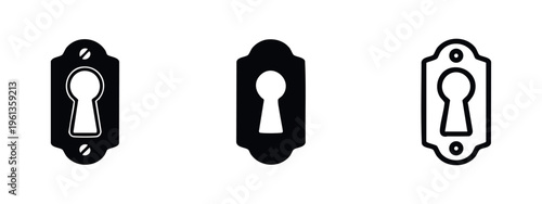 Keyhole Icons Set - Access, Security, and Unlock Symbols