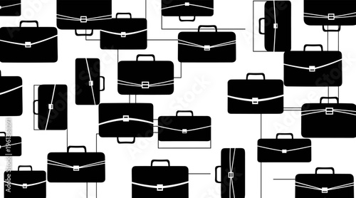 Briefcase icons arranged in repeating corporate pattern background, no seamless