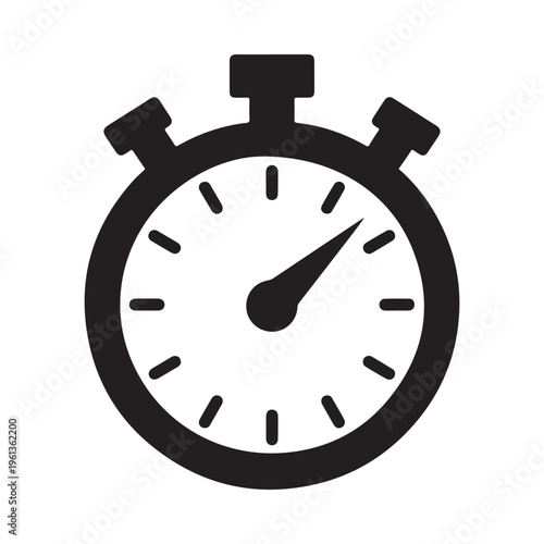 Stopwatch icon for timing and measurement purposes in design