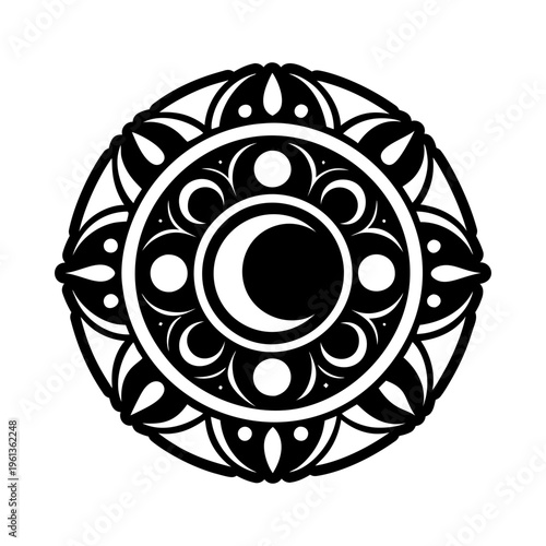 Lunar eclipse icon in solid style