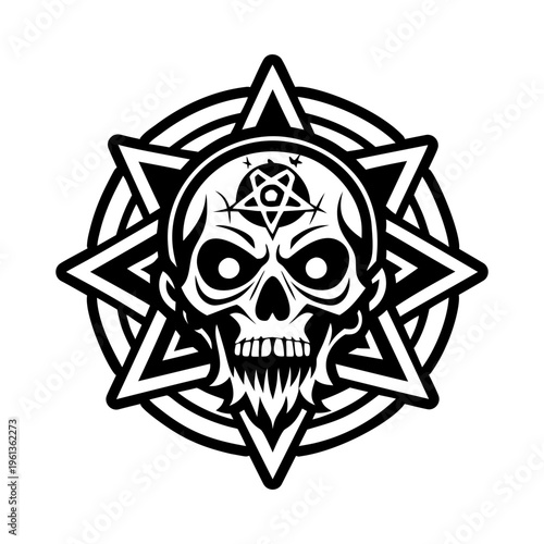 Necromancy tattoo icon in solid style