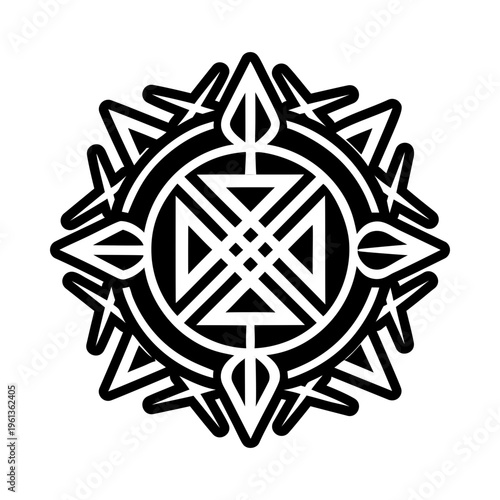 A solid style icon of void tattoo