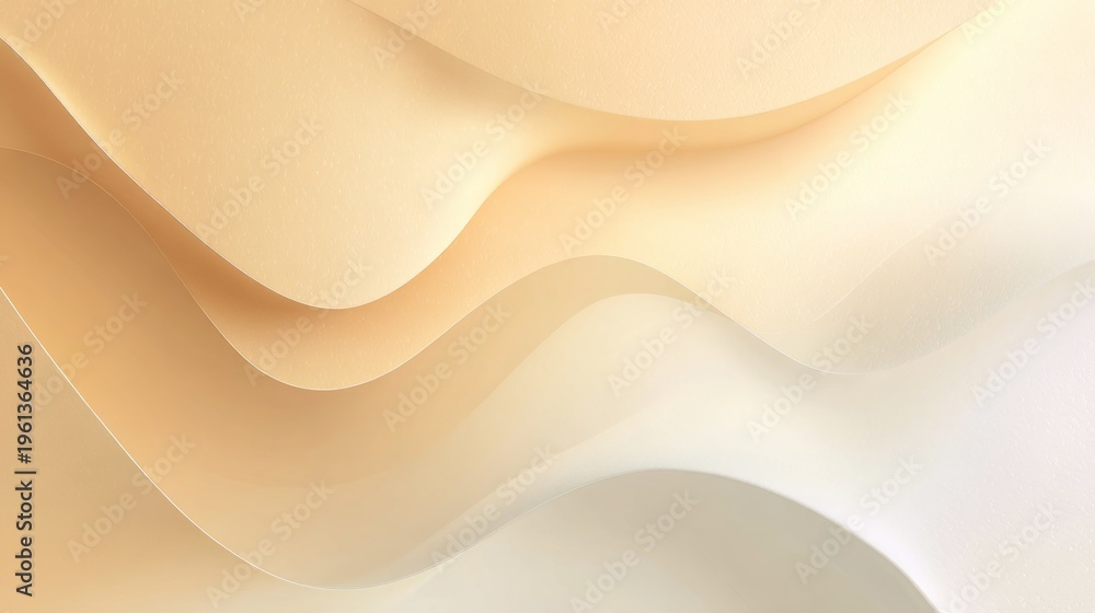 Obraz premium Abstract beige and cream flowing waves texture with soft gradients