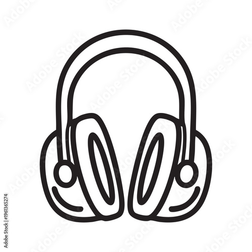 An illustration of earmuffs for hearing protection is shown clearly.