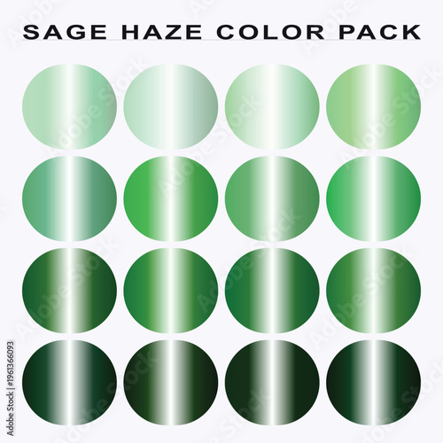 Sage Haze Gradient Color Pack Swatch Palette Vector Isolated