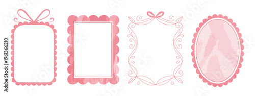 Hand Drawn Curves Swirls and Ribbons Vector Collection with Curly Lines, Bows and Frames, Retro Vintage Style Elements with Watercolor Texture for Invitations, Cards, Logos and Design