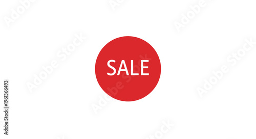 Red Circle Sale Discount Sign.