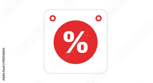Red percent sign discount symbol.