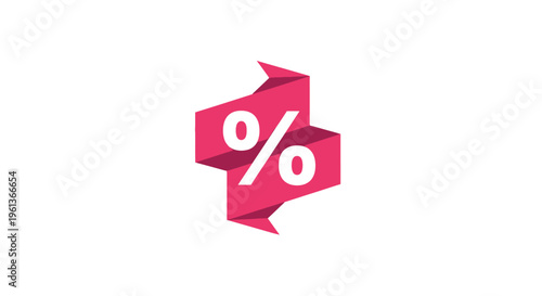 Red Percent Sign Discount Symbol.