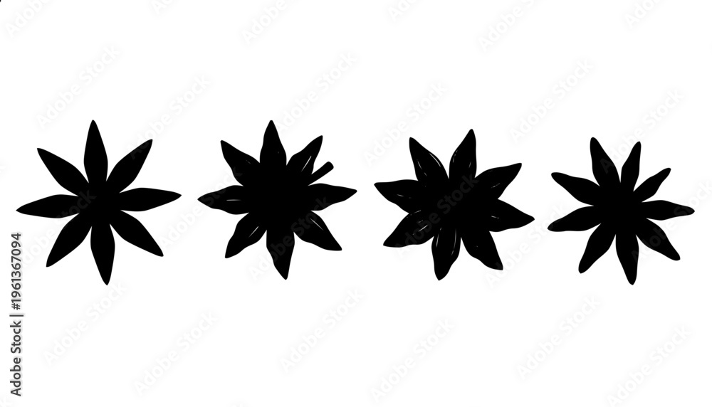 Obraz premium Star Anise Spice Vector Shape