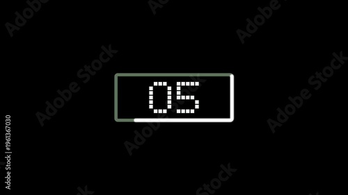 Minimal LED Numeric Countdown Timer 10 Seconds Black Screen