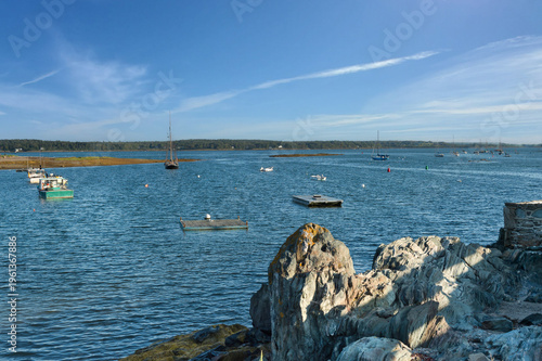 Boats and Floating Docks in Maine Harbor