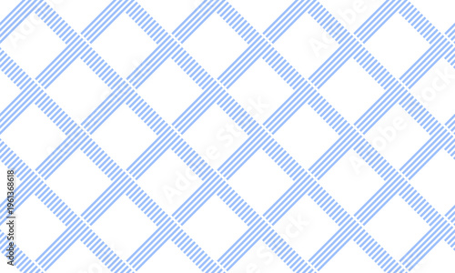 Abstract Seamless Diagonal Geometric Checked Light Blue Pattern.