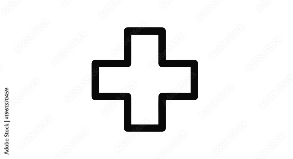 Fototapeta premium Vector illustration&nbsp;of simple black outline cross icon