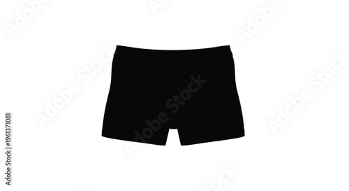 Black swim shorts presented on a white background a striking silhouette