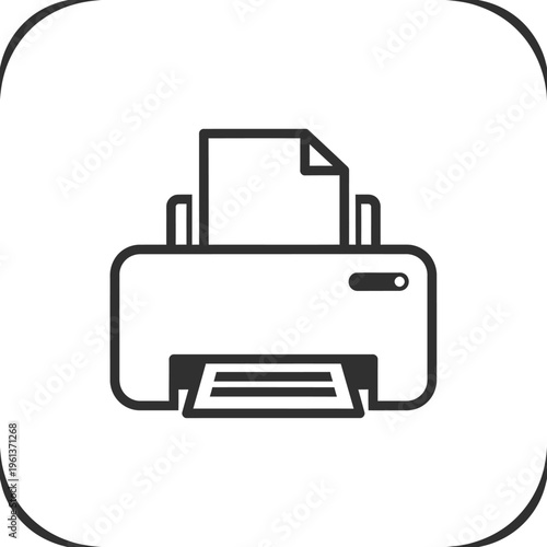 Modern Office Printer Machine Icon
