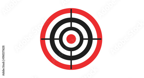 A classic target design featuring concentric circles in red black and white