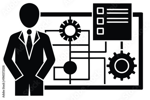 project planning vector icon silhouette