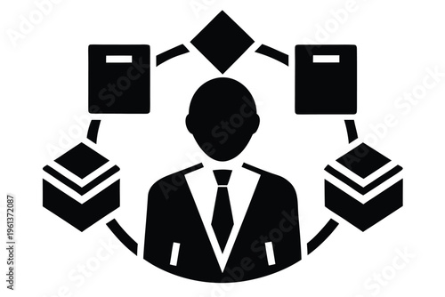 task management vector icon silhouette