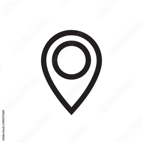 Free Download A clear outline icon of a location pin is shown. - GFXLoad
