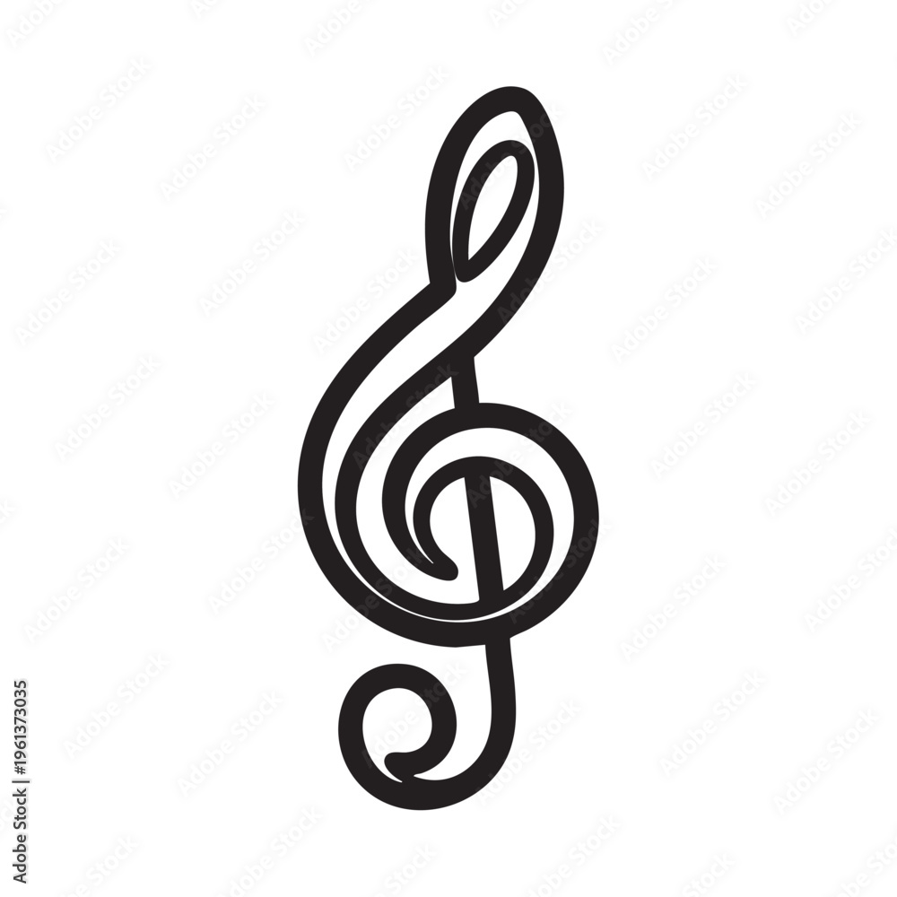 Obraz premium An illustration of a treble clef music symbol on a white background