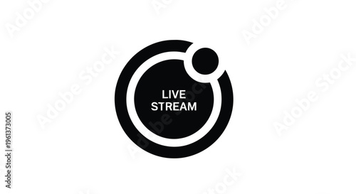 Vector illustration of live stream icon, broadcast symbol, vector illustration