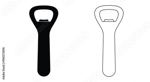 Two bottle openers one black one white shown in profile silhouette