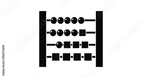 Vector illustration of abacus icon, simple style