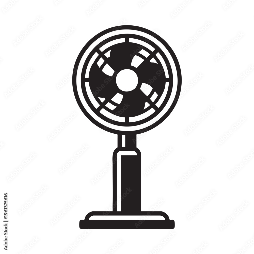 Obraz premium A clear vector illustration of a floor fan on a stand.