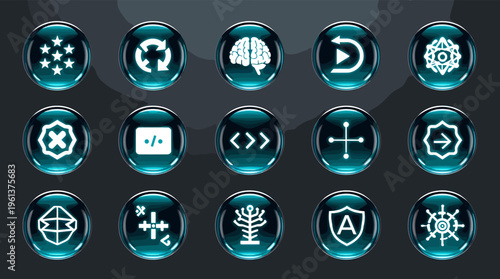 A modern, abstract design element with a glowing teal color, perfect for adding a touch of innovation and technology to marketing materials or website