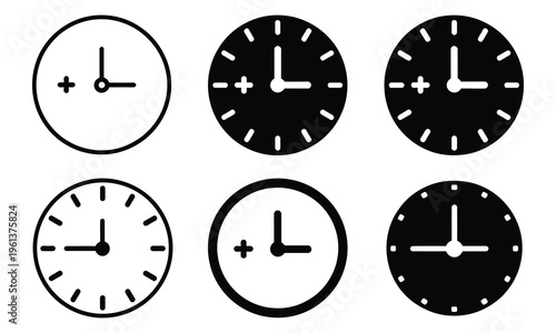 Extra time icon, clock with add sign, overtime or bonus time indicator, calendar and timing adjustment concept, simple flat design, vector illustration isolated on white.