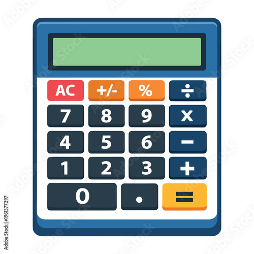 Electronic calculator illustrating concepts of finance, education, school, and office stationery, perfect for accounting and math