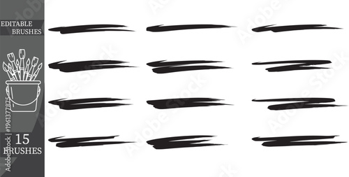 Editable Brushes, Brush Stroke Collection, Vector Brushes, Digital Painting Tools