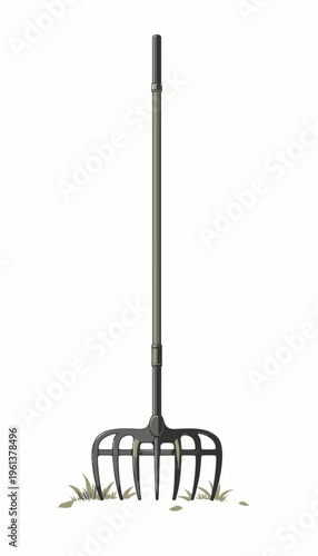 Robust Multi-Prong Garden Rake for Efficient Soil and Debris Clearing in Outdoor Gardening and Landscaping Tasks
