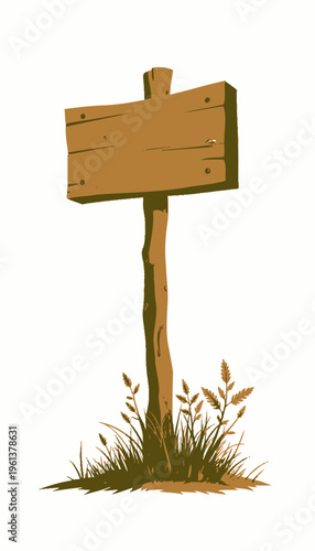 Wooden Signpost with Blank Planks Stands Amidst Lush Green Grass Against Plain White Backdrop for Nature-themed Communication Imagery