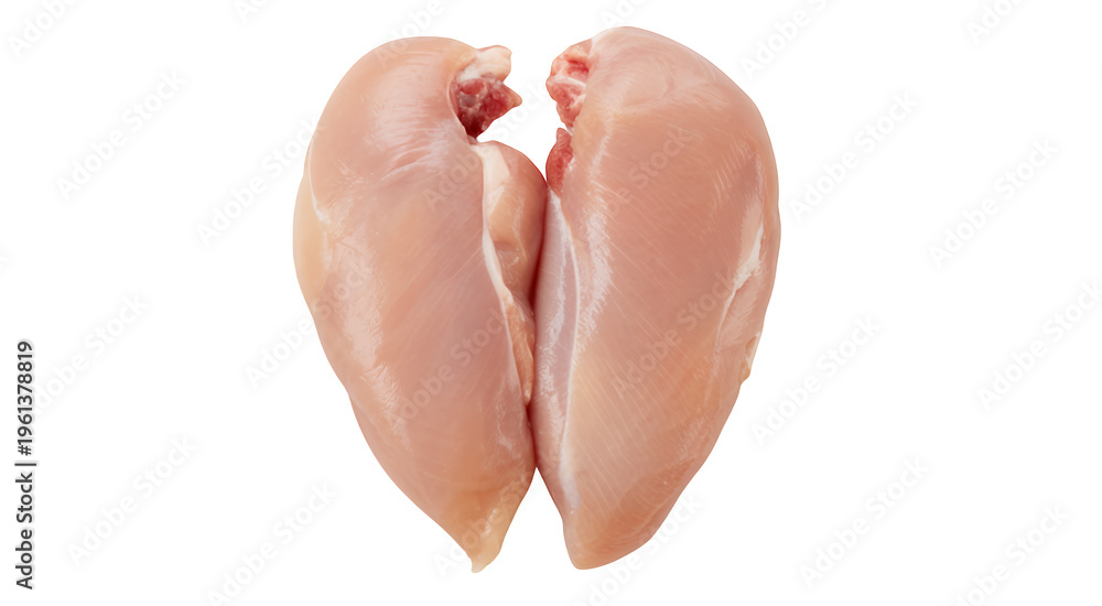 Fototapeta premium Raw chicken breast meat poultry isolated on a transparent background