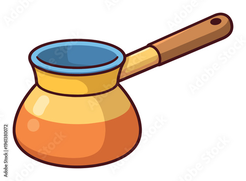 Turkish coffee pot, a traditional cezve or ibrik, designed for brewing and serving hot beverages