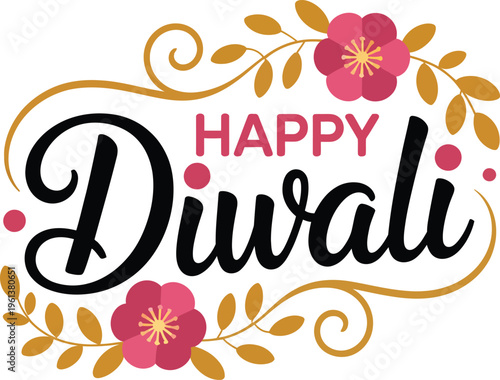 Happy Onam Floral Typography Decorative Kerala Design