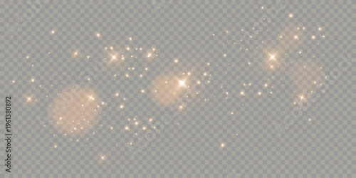 Golden magic comet light effect with lots of sparkling bokke and shimmering light effects. Magic golden wind for web design and fairytale decoration. vector