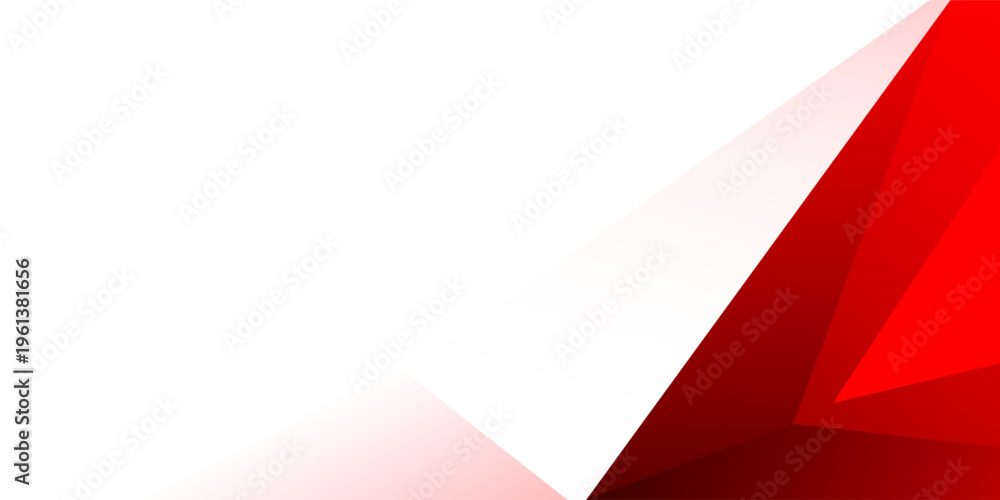 Fototapeta premium Red and white triangle Abstract background with technology concept for template, poster, wallpaper, flyer design. Vector illustration 