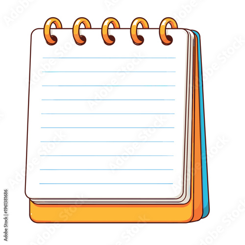 Blank spiral notebook featuring blue lined pages, ideal for jotting down ideas, notes, and essential details