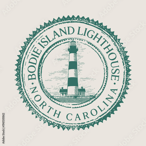 Bodie Island Lighthouse National Park Passport Cancellation Stamp Postmark Travel.