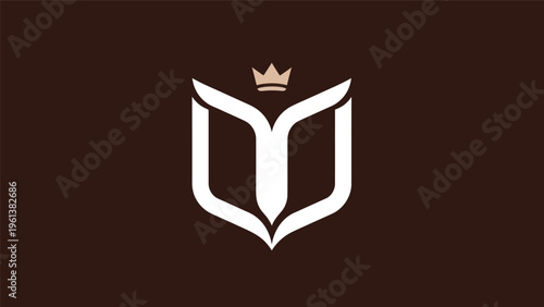 Abstract book logo design on dark background