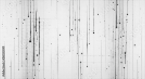 Abstract halftone dot pattern with vertical lines of dark black dots on a gray background, full frame texture.
