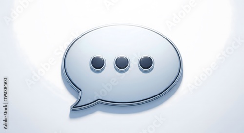 A stylized light blue chat bubble with three dots indicating an ongoing conversation or typing