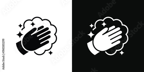 Wash Hands Vector Icons – Cleanliness and Sanitization Symbols
