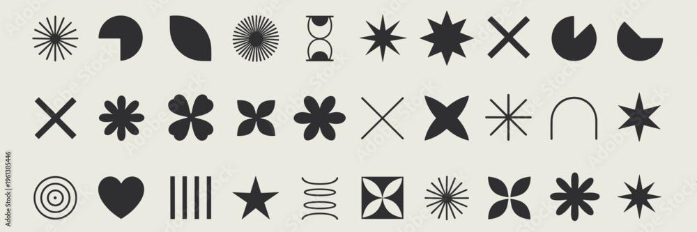 Obraz premium Collection of abstract geometric shapes and symbols